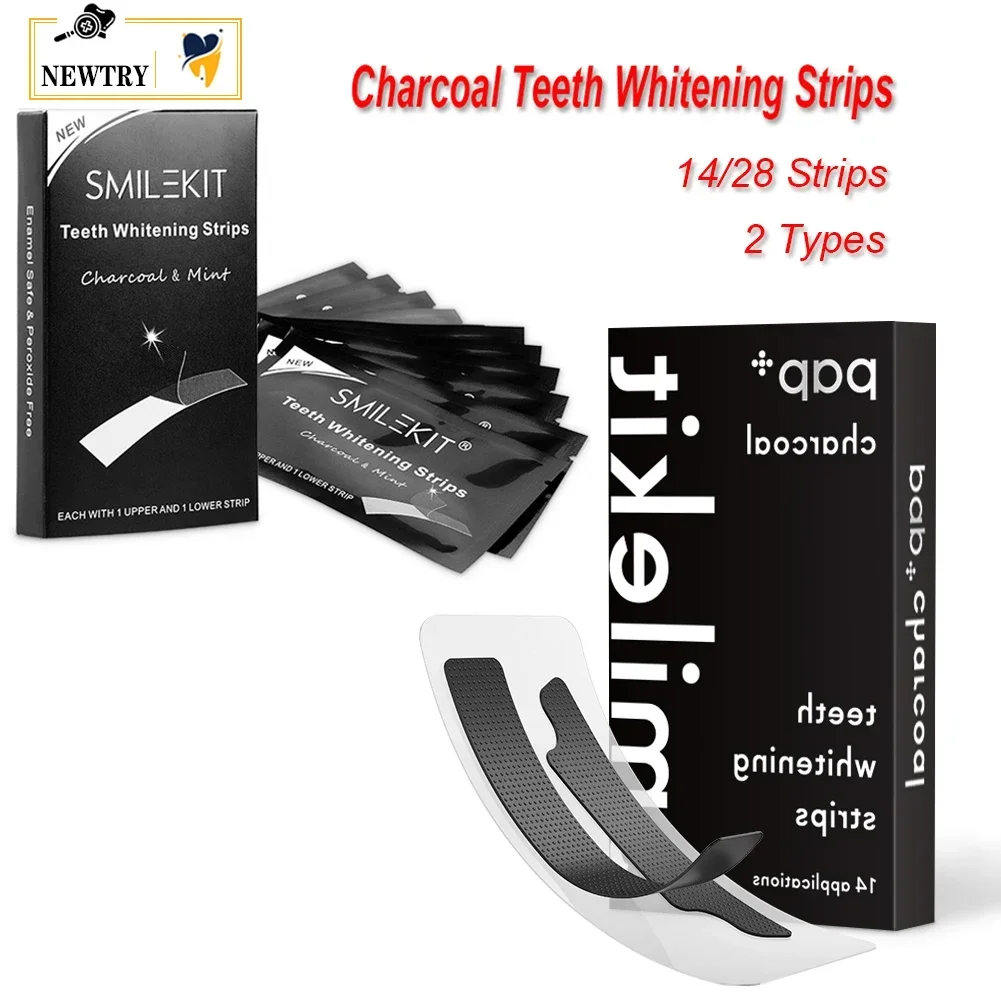 Teeth Whitening Charcoal - 28/14 pçs novo pap + gel