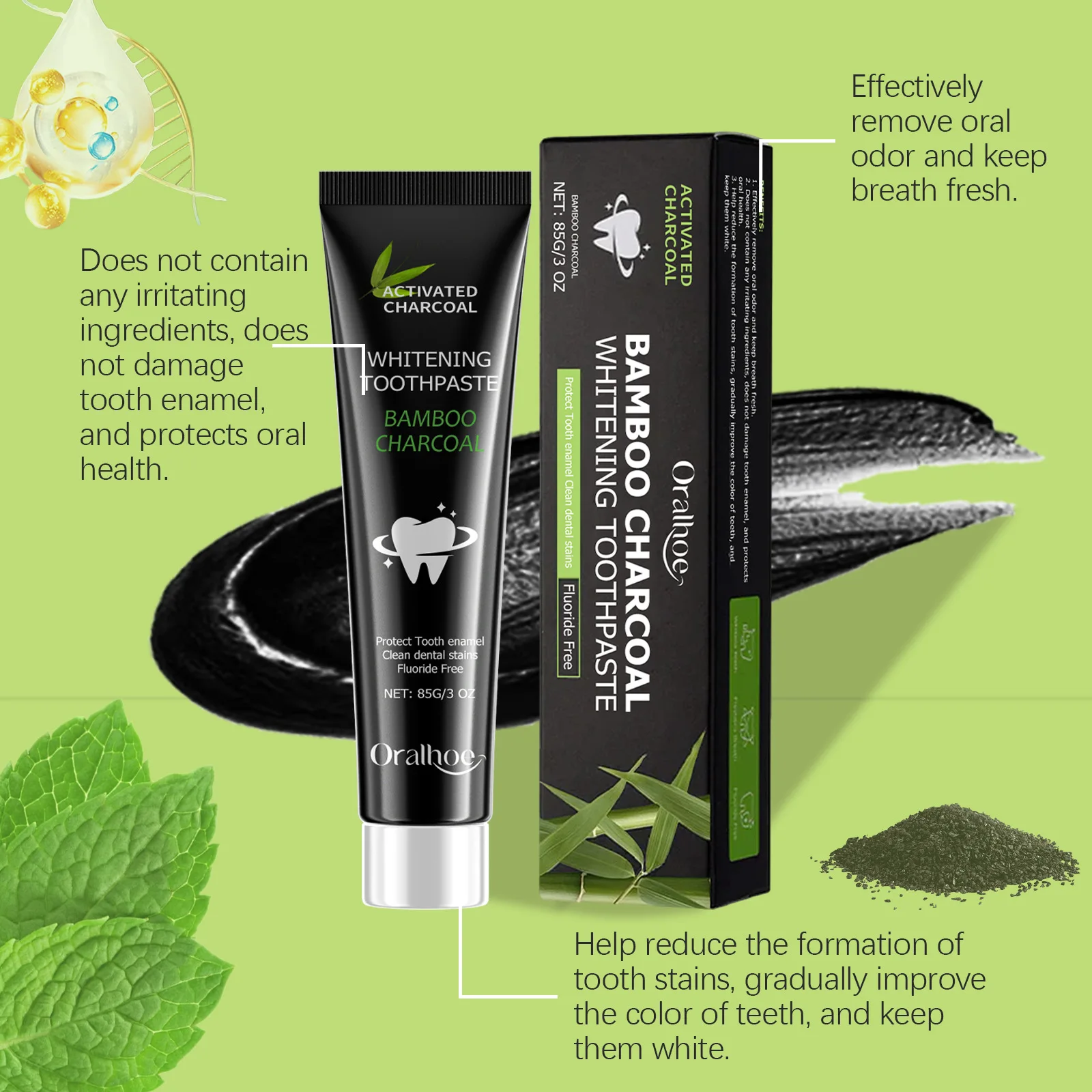 Pasta de dentes branqueadora,  - Teeth Whitening Charcoal avaliação e preço