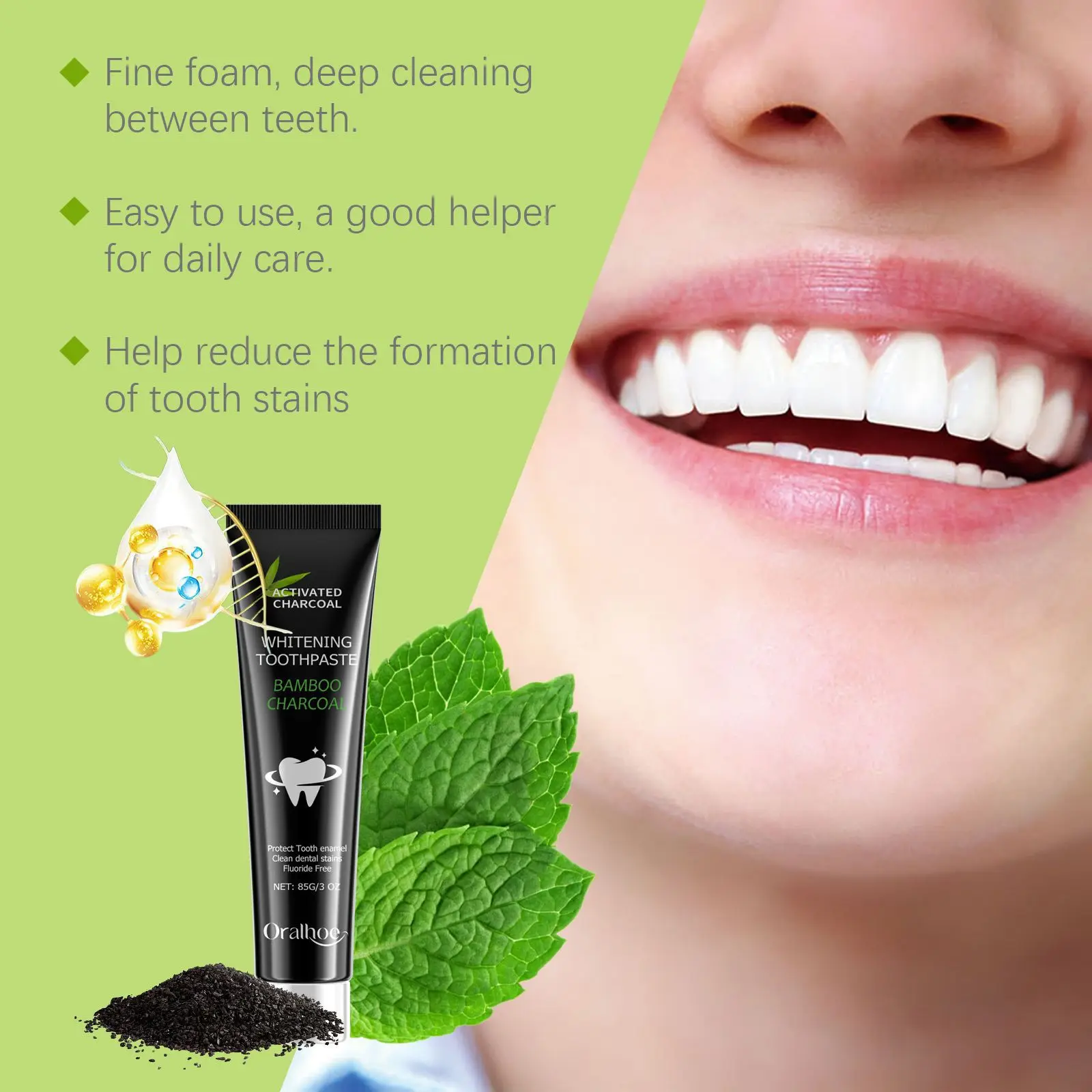 Pasta de dentes branqueadora,  - Teeth Whitening Charcoal avaliação e preço